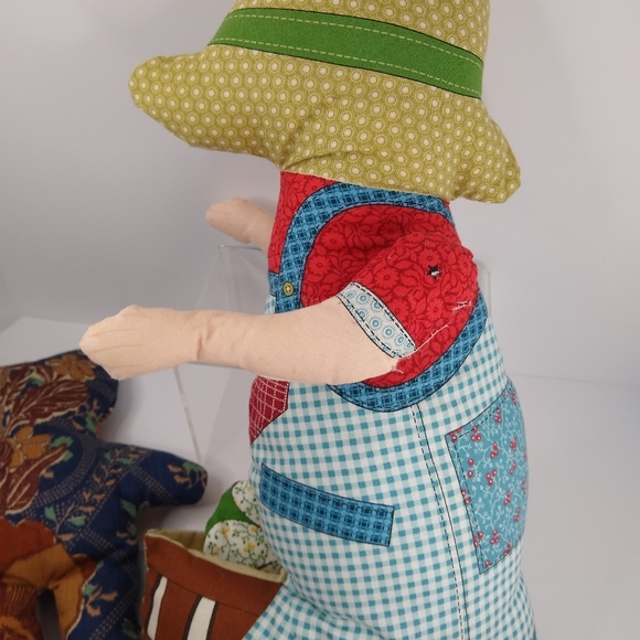 Handmade Patchwork Hen, Girl and Bear?? Plush Pillows - Picture 3 of 13